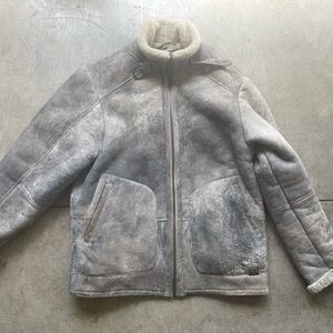 Camel Active Leather & Lamb Coat. Size 52. Color Beige. Brand New